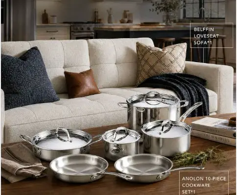 BELFFIN × Anolon Giveaway - Win a loveseat and a 10-piece set of cookware