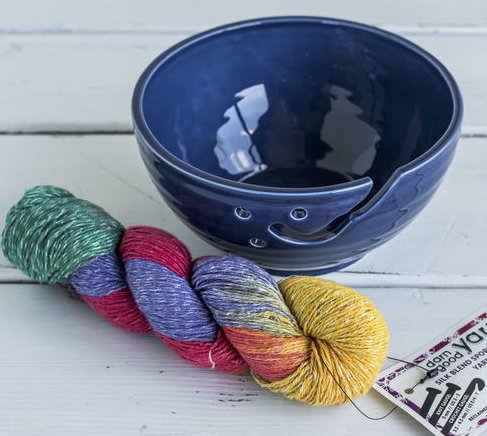 Belize Blue Yarn Bowl & Rainbow Yarn Giveaway