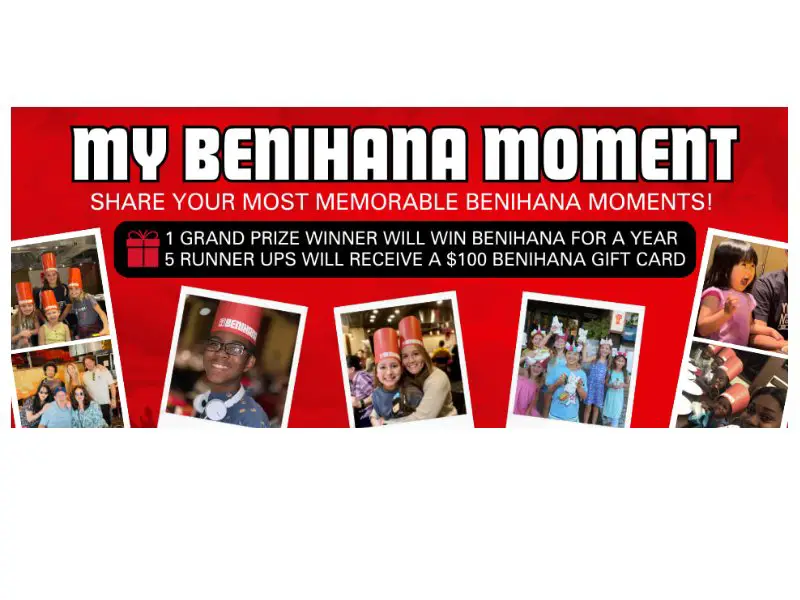 Benihana Restaurants My Benihana Moment 2023 - Win 12 $200 Benihana Gift Cards