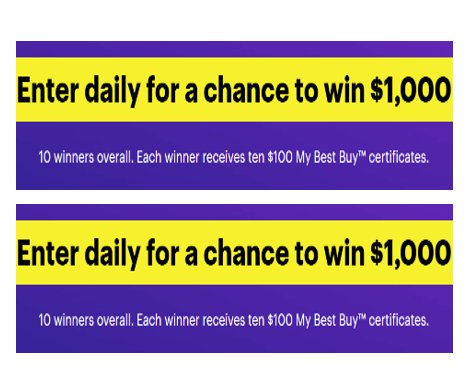 Best Buy $1000 Gift Certificates  (10 Winners)