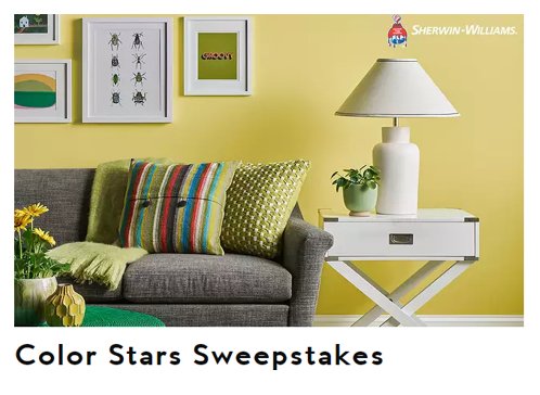 Better Homes & Gardens Color Stars Sweepstakes - Win $2,500 Cash & More For A Room Makeover