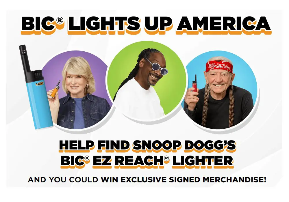 BIC Help Find Snoop Dogg’s BIC EZ Reach Lighter - Win Autographed BIC Lighters And A Willie Nelson T-Shirt