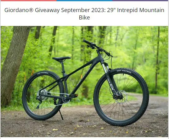 BIKERIDE Bicycle Giveaway September 2023 - Win A $649 29” Intrepid Mountain Bike