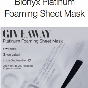 Bionyx Platinum Foaming Sheet Mask