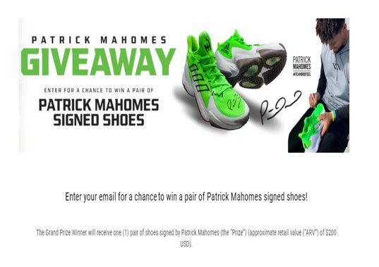 BioSteel Patrick Mahomes Shoes Giveaway - Win A Pair Of Patrick Mahomes Signed Shoes