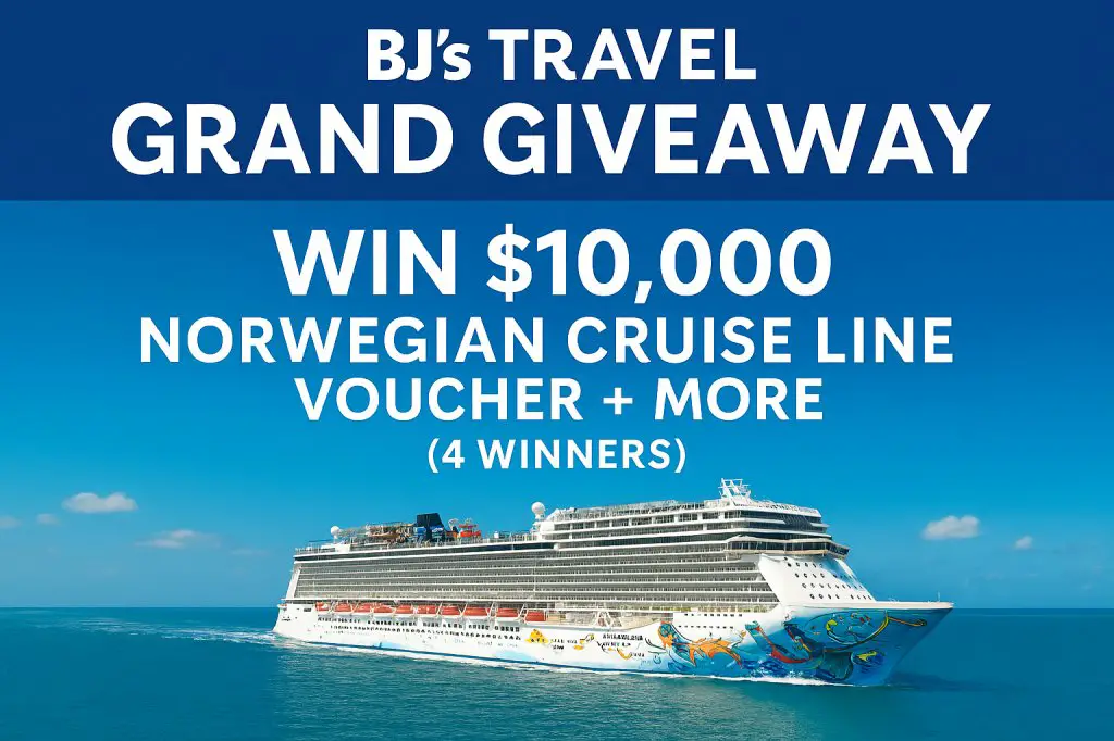 BJ's Travel Grand Giveaway - Win $10,000 Norwegian Cruise Line Voucher + More (4 Winners)