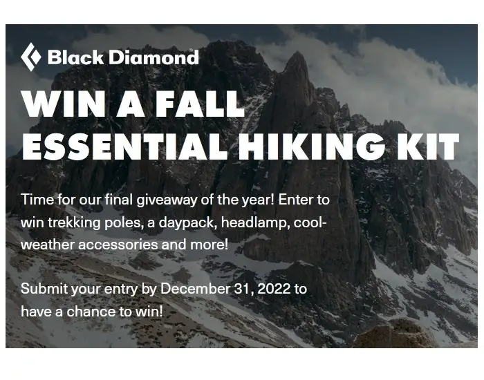 Black Diamond Equipment Giveaway - Win Trekking Poles, Backpack and More