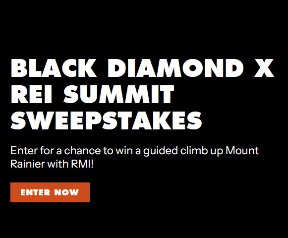 Black Diamond “Mount Rainier Climb” Sweepstakes - Win a $10,000 Mountain Climbing Adventure