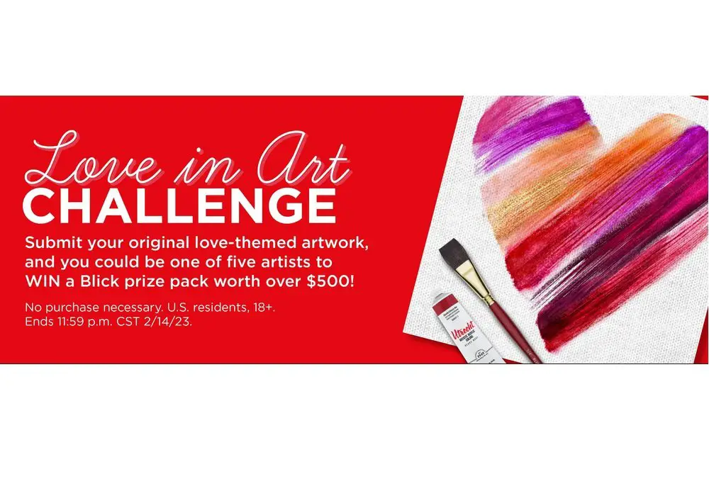 Blick Art Materials Love in Art Challenge Sweepstakes - Win Art Materials from Utrecht and Blick (5 Winners)