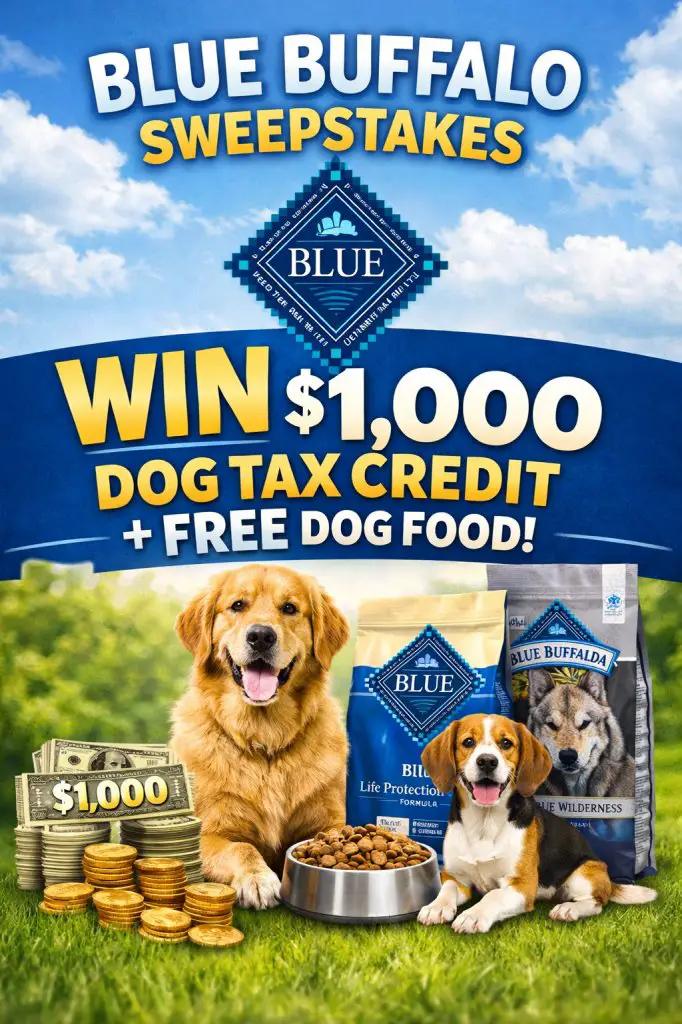Blue Buffalo Sweepstakes - Win $1,000 Dog Tax Credit + Free Dog Food