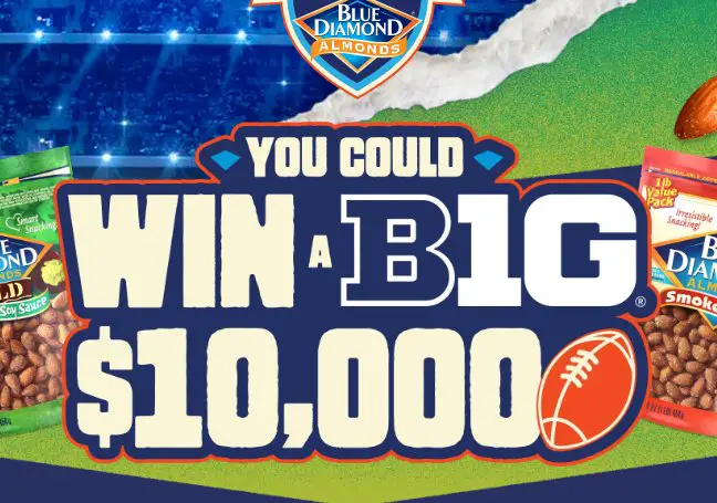 Blue Diamond Growers Football Snack MVP Sweepstakes & Instant Win - Win $10,000 Cash
