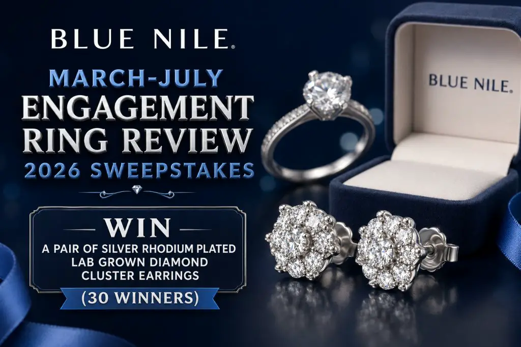 Blue Nile March-July Engagement Ring Review 2026 Sweepstakes – Win A Pair Of Silver Rhodium Plated Lab Grown Diamond Cluster Earrings (30 Winners)