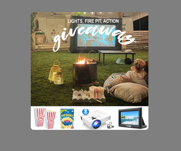 Blue Sky Outdoor Living Lights, Fire Pit, Action Giveaway - Win An Outdoor Movie Theater Bundle
