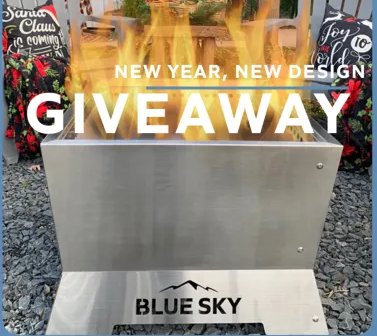 Blue Sky Outdoor Living New Year New Design Giveaway - Win A 22" Square Peak Patio Smokeless Fire Pit