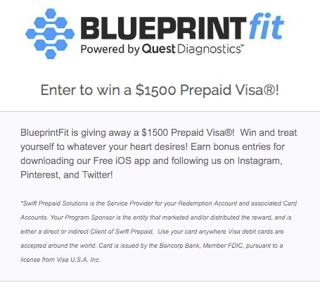 BlueprintFit $1,500 November Sweepstakes