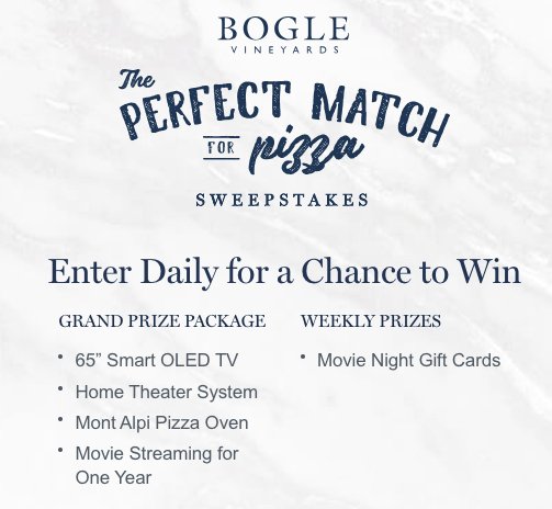 Bogle Perfect Match TV Giveaway