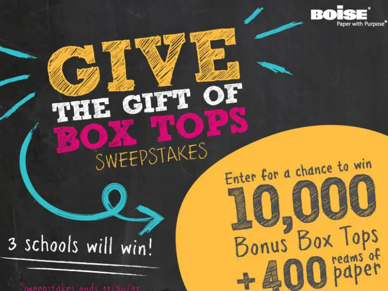 Boise Give The Gift of Box Tops Sweepstakes