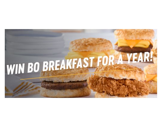 Bojangles Free Breakfast for a Year Sweepstakes - Win free breakfasts for a year
