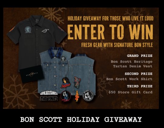 Bon Scott Holiday Giveaway - Bon Scott Denim Vest, Work Shirt or $50 Gift Card Up for Grabs