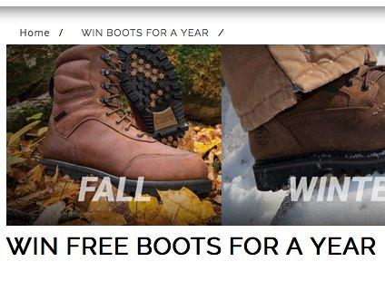 Boots For A Year Sweepstakes
