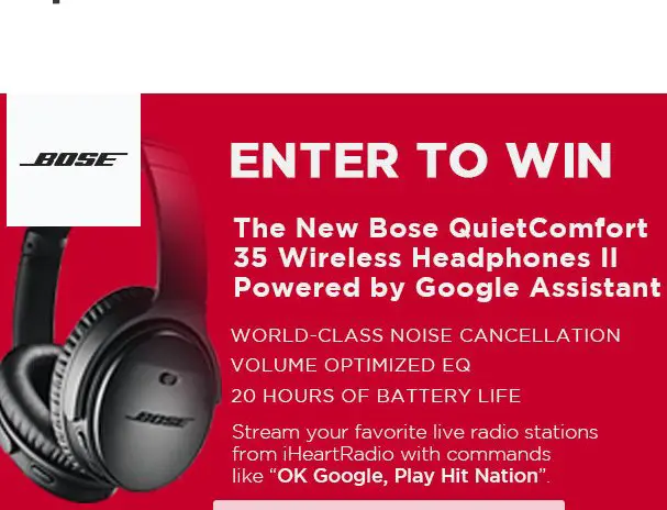 Bose QuietComfort Wireless Headphones Sweepstakes
