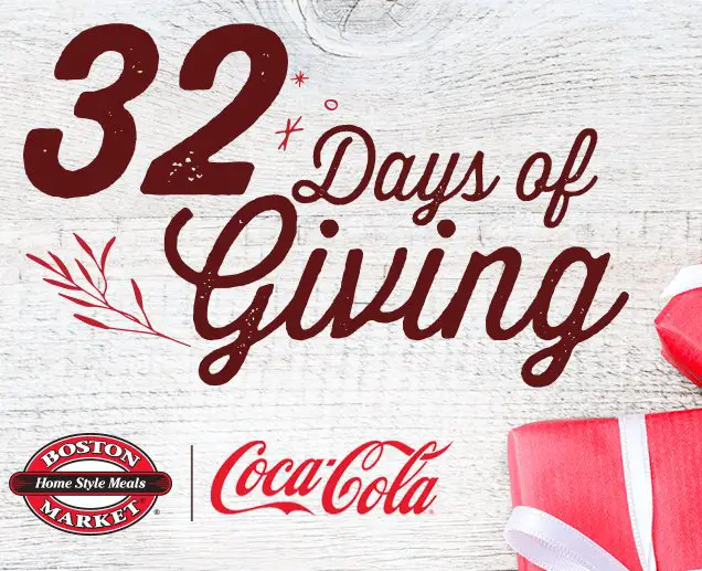 Boston Market 32 Days of Giving Instant Win Game