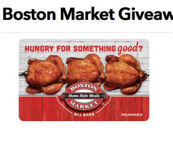 Boston Market Giveaway