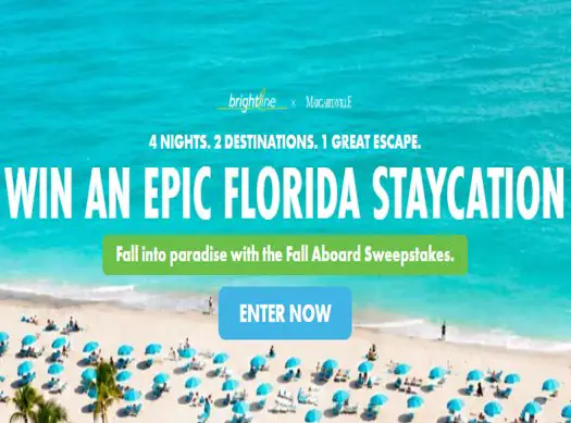Brightline + Margaritaville Fall Aboard Sweepstakes - Win A 4-night Getaway For 4