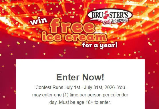 Bruster’s Real Ice Cream SWEET-stakes - Win Free Ice Cream for a Year