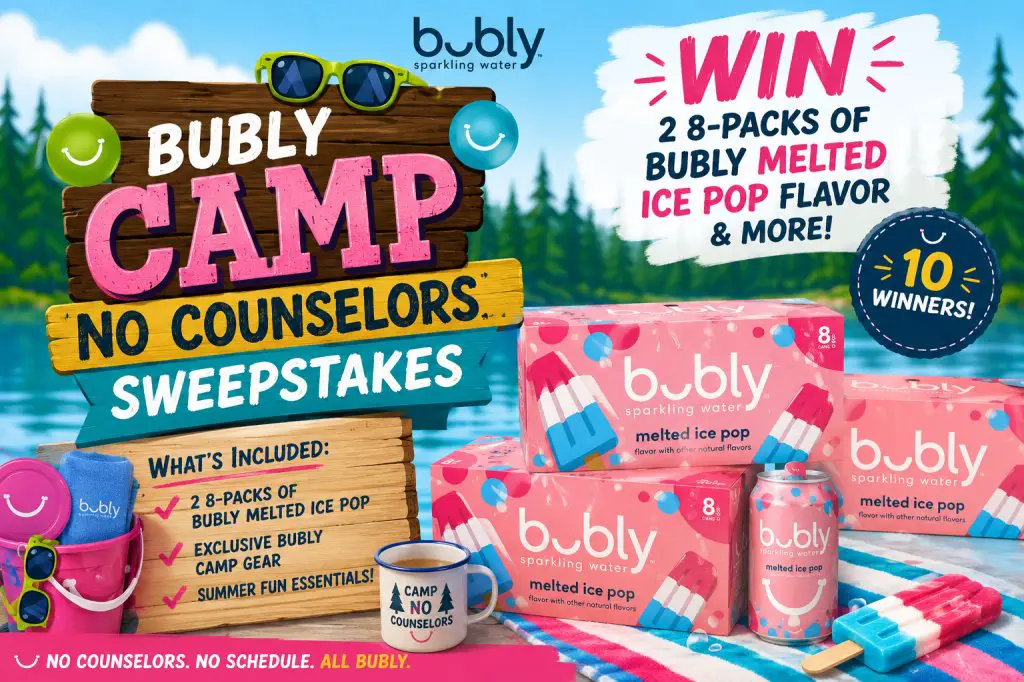 BUBLY Camp No Counselors Sweepstakes – Win 2 8-Packs Of BUBLY Melted Ice Pop Flavor & More (10 Winners)