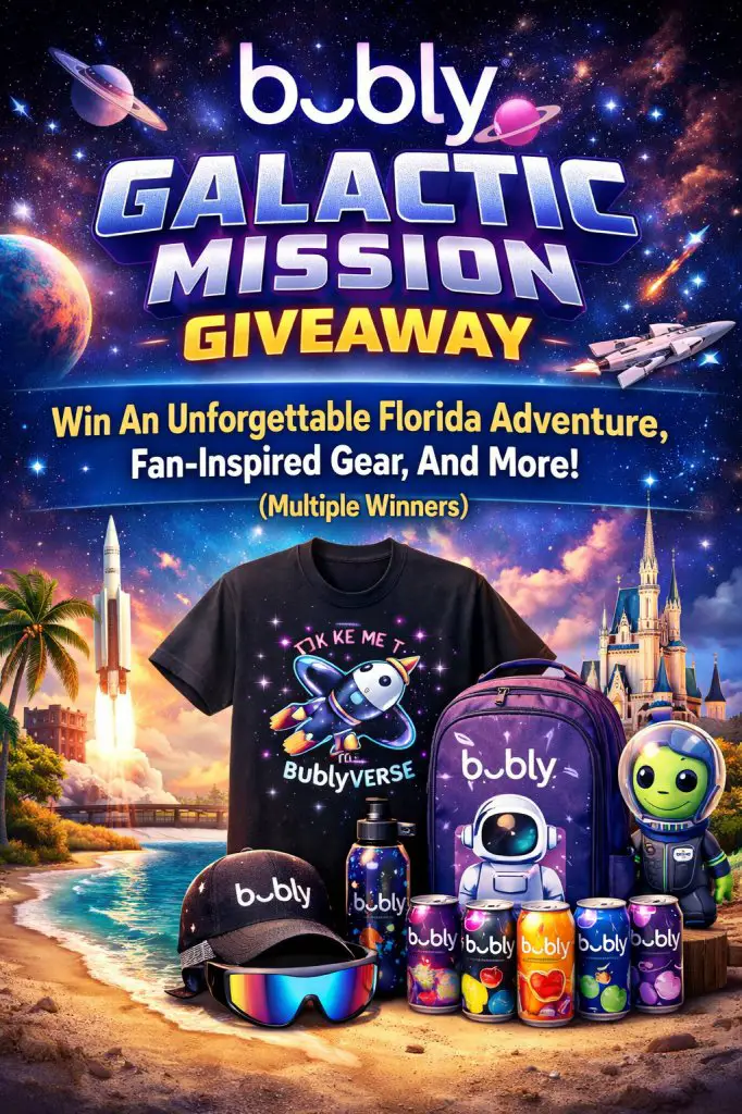 Bubly Galactic Mission Giveaway – Win An Unforgettable Florida Adventure, Fan-Inspired Gear, And More (Multiple Winners)