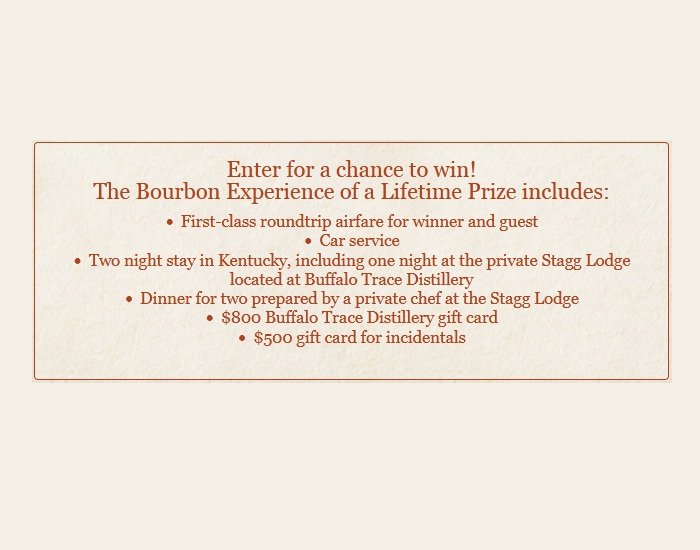 Buffalo Trace Run for Bourbon Sweepstakes - Win A Kentucky Mini Vacation For 2