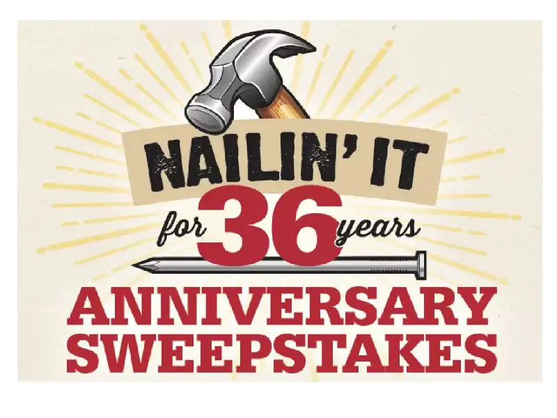 Builder’s Discount Center Nailin' It For 36 Years Anniversary Sweepstakes - Win A $2,500 Gift Card, Solo Stove & More