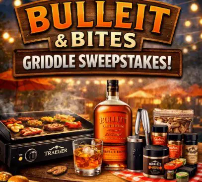 Bulleit & Bites Griddle Sweepstakes - Win a Traeger Propane Griddle + a Barbecue Prize Pack.