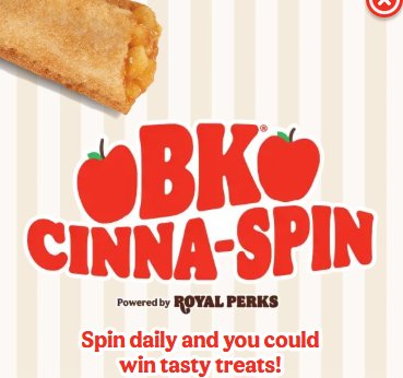Burger King Cinna-Spin Instant Win Game -  Sundae, Apple Pie, French Toast & More Up For Grabs