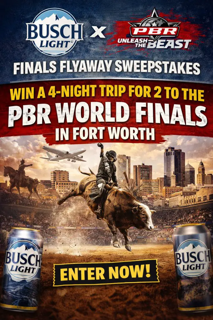 Busch Light PBR Unleash The Beast Finals Flyaway Sweepstakes – Win A 4-Night Trip For 2 To The PBR World Finals In Fort Worth (3 Winners)