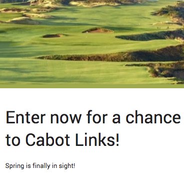 Cabot Links Weekend Sweepstakes