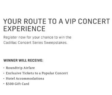 Cadillac Concert Sweepstakes