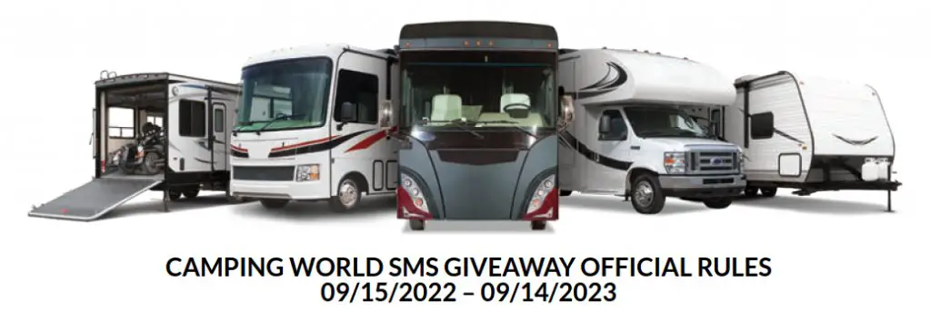 Camping World SMS Sweepstakes - Win $25,000 (4 Winners)