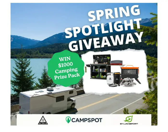Campspot $1000 Spring Spotlight Giveaway - Win Camping Credit & Outdoor Gear