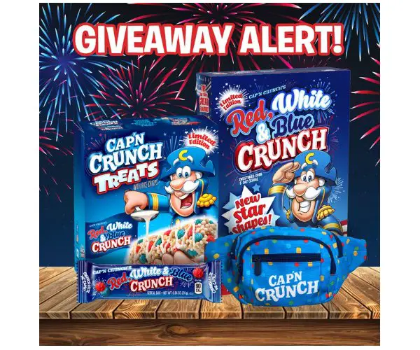Cap'n Crunch Red, White And Blue Sweepstakes - Win A Special Edition Box And Fanny Pack
