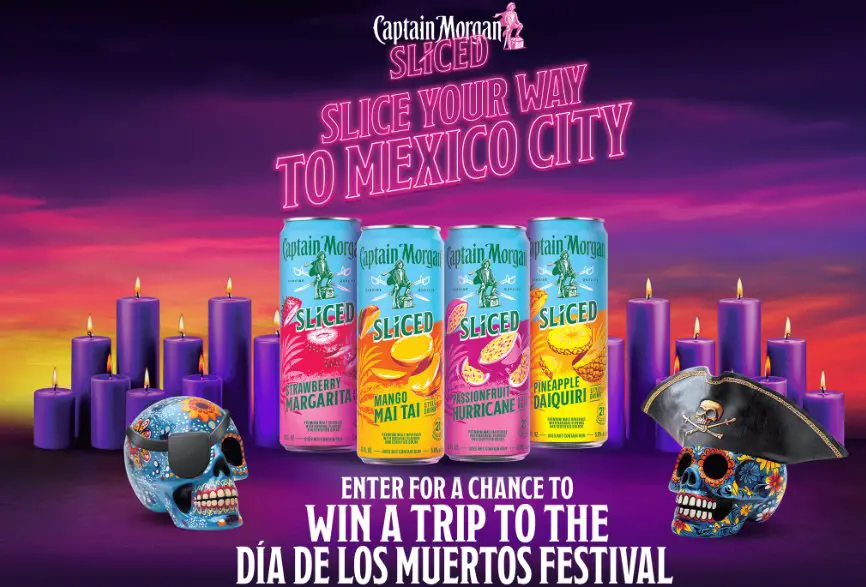 Captain Morgan Sliced Halloween Sweepstakes - Win a Trip for 2 to the Dia De Los Muertos Festival in Mexico