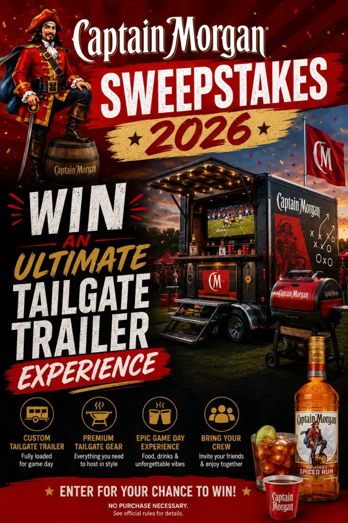Captain Morgan Sweepstakes 2026 – Win An Ultimate Tailgate Trailer Experience