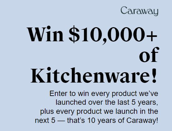 Caraway Home 5 Year Cara-versary Giveaway - Win 10 Years Of Caraway Kitchen Products Worth Over $10,000