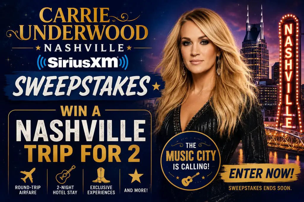 Carrie Underwood Nashville SiriusXM Sweepstakes – Win A Nashville Trip For 2