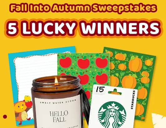 Carson Dellosa’s Fall into Autumn Sweepstakes - Win A $15 Starbucks Gift Card, Classroom Decor & Festive Candle