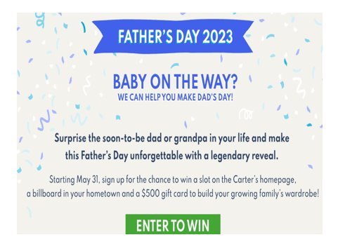 Carter’s Father’s Day Giveaway - Win A $500 Carter's Gift Card, Billboard Message & More {6 Winners}