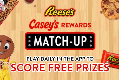 Casey’s Rewards Match-Up Instant Win Game - Reese’s Sticks, Peanut Butter Cookie, Free Dots Pretzels & More Up for Grabs