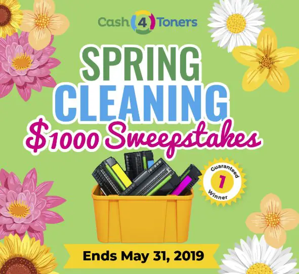 Cash 4 Toners Spring Cleaning Sweepstakes