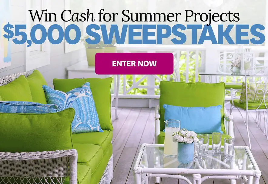 Cash For Summer Projects Sweepstakes